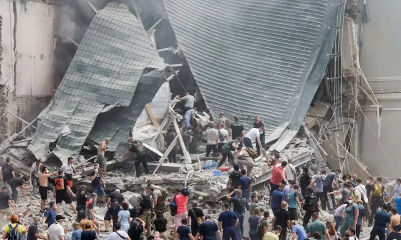 Russian missile attacks kill at least 41, hit children&rsquo;s hospital, Ukraine says