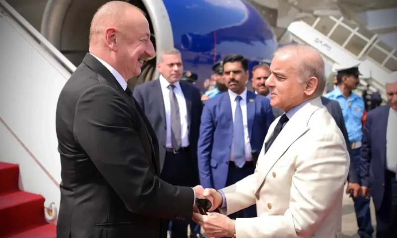 Azerbaijan President Ilham Aliyev arrives in Pakistan