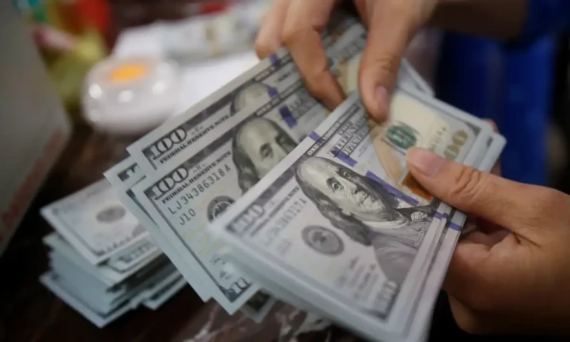 US dollar rises slightly against ruppe