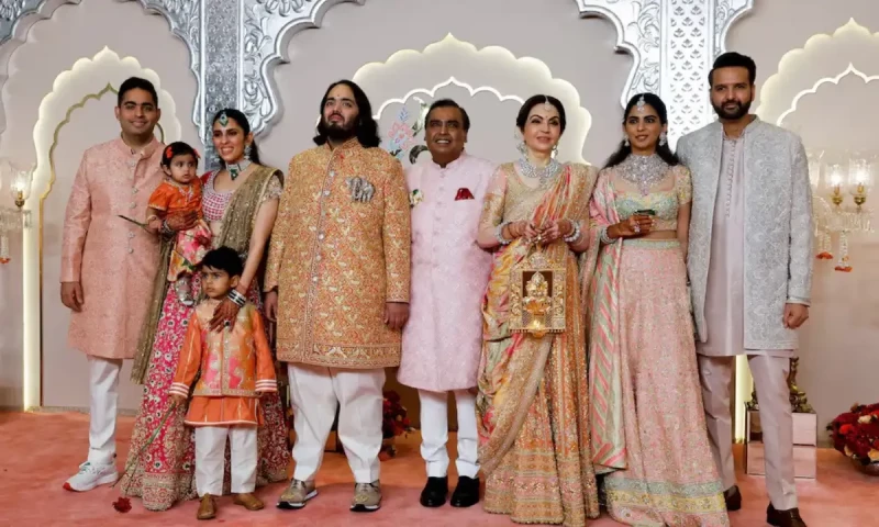 India&rsquo;s Ambani wedding spectacle gets political with Modi posters