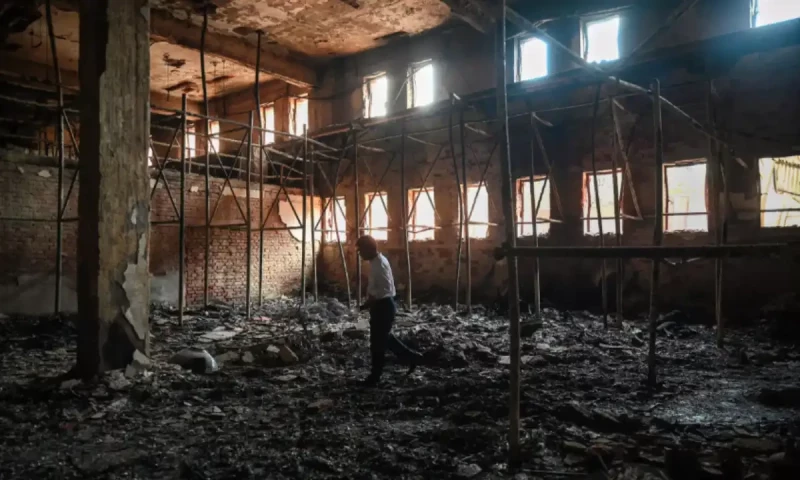 Burned TV station showcases anger at Bangladesh PM