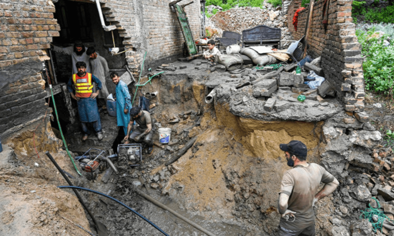 Eleven of a family killed as flash flood sweeps away house in Kohat