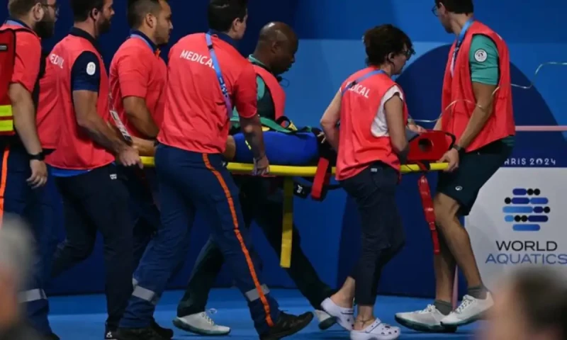 Slovak swimmer collapses after race at Paris Olympics