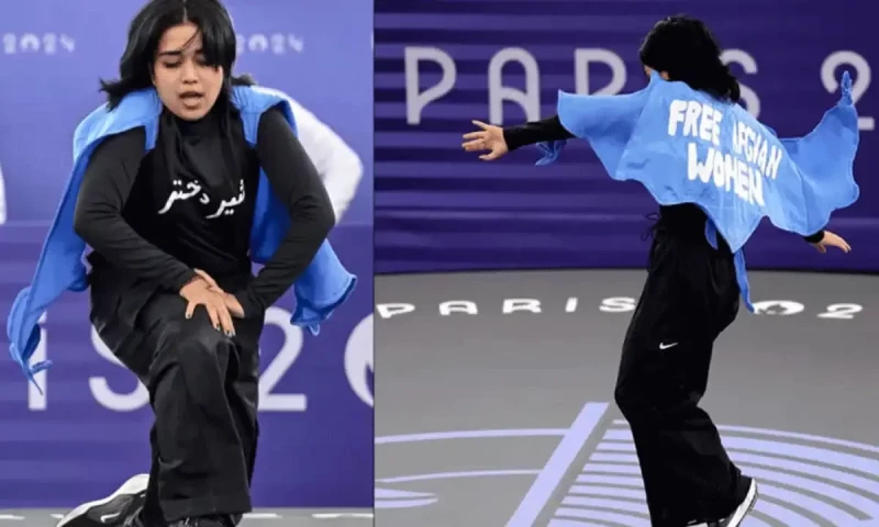 Afghan refugee athlete disqualified for slogan on cape