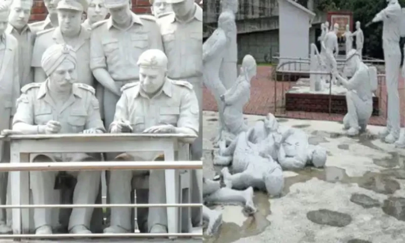 Were Pakistan Army&rsquo;s 1971 surrender statues in Bangladesh vandalised?