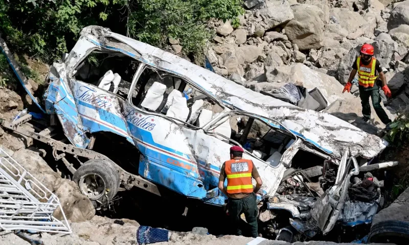 Bus falls down ravine in AJK, 24 killed