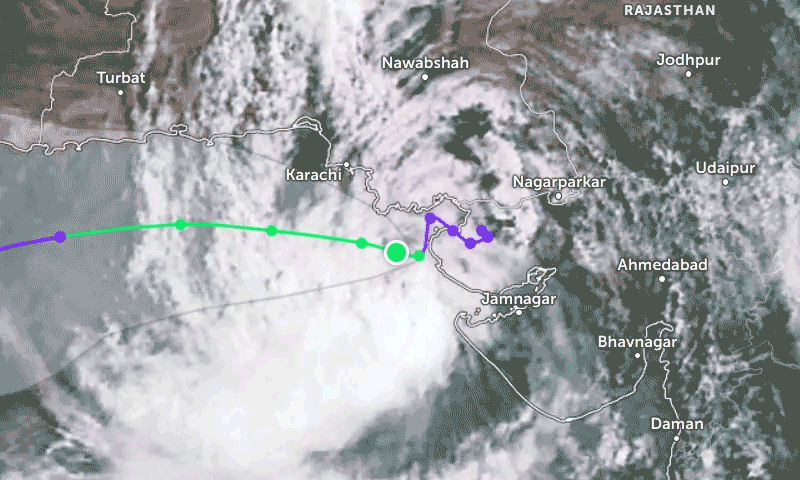 Cyclonic storm &lsquo;ASNA&rsquo; moves away from Karachi, but coastal areas brace for winds and heavy rains