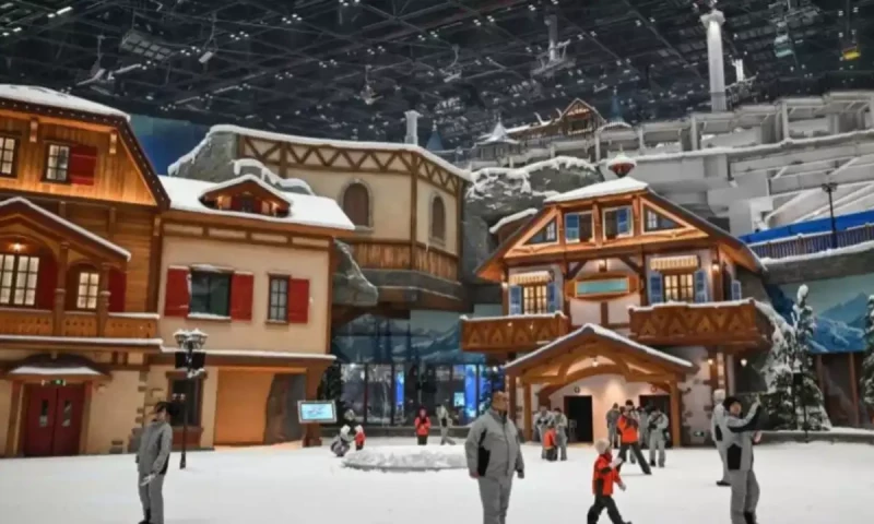 World&rsquo;s largest indoor ski resort opens in Shanghai as China logs hottest month