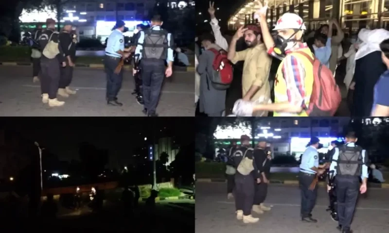 Police fire tear gas as PTI supporters march towards Islamabad&rsquo;s D-Chowk