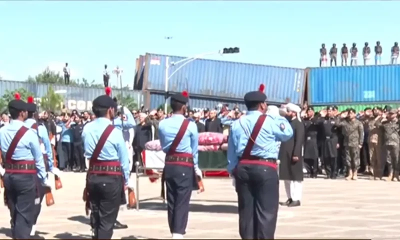 Funeral prayers for police official killed PTI protest offered in D-Chowk