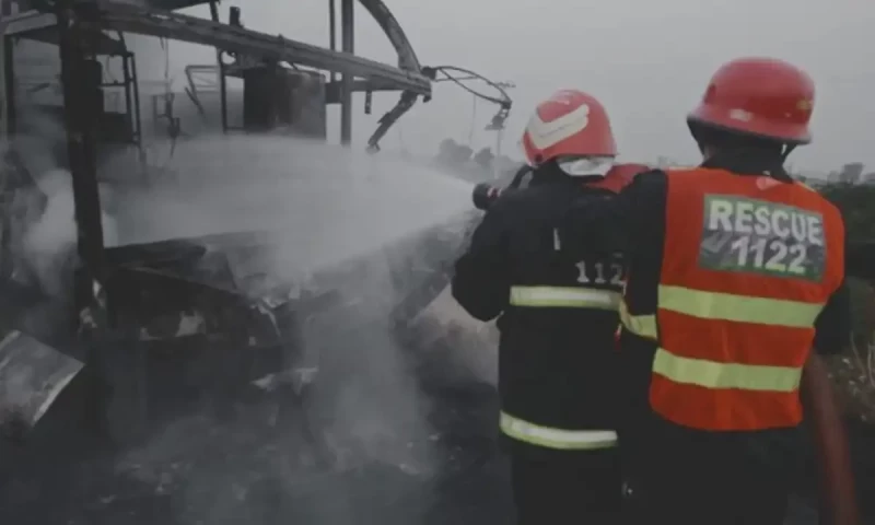 Four killed as vehicles smuggling Iranian oil catch fire after collision