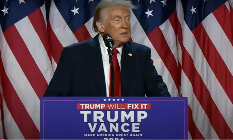 Trump delivers &lsquo;victory speech&rsquo; as he celebrates strong lead