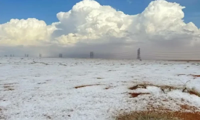 Snow falls in Saudi Arabia&rsquo;s Al-Jawf region was the first time