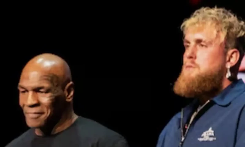 Mike Tyson slaps Jake Paul intense face-off ahead of controversial bout