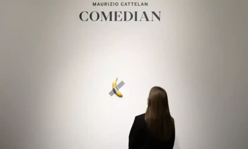 Banana taped to a wall sells for $6.2 million in New York