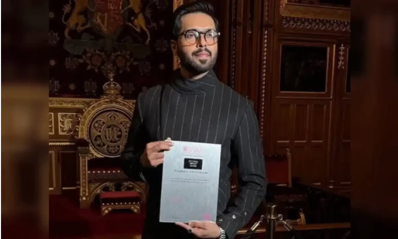 Fahad Mustafa honored with two awards by British Parliament