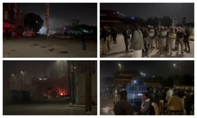 Two policemen injured in Karachi as police clash with protesters demonstrating against Parachinar killings