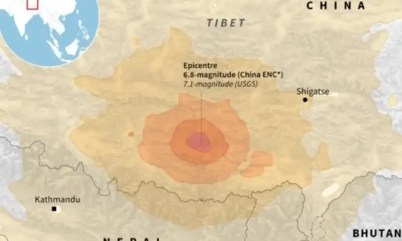 7.1 magnitude earthquake hits Tibet, at least 95 dead