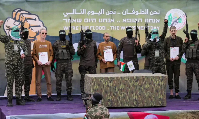 Hamas frees three hostages, Israel begins releasing Palestinians