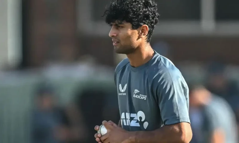 New Zealand&rsquo;s Ravindra back at training after hit in face by ball