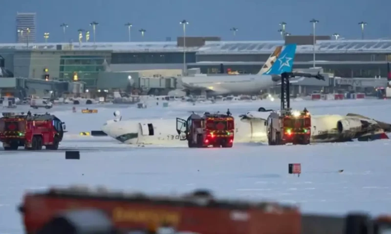 Delta plane flips upside down in Toronto crash, at least 18 injured