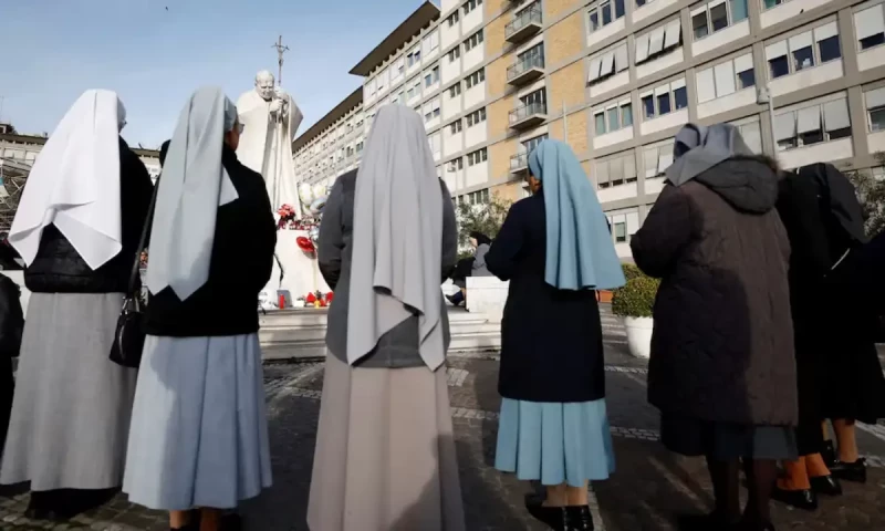 Pope Francis still critical but shows &lsquo;slight improvement&rsquo;, Vatican says