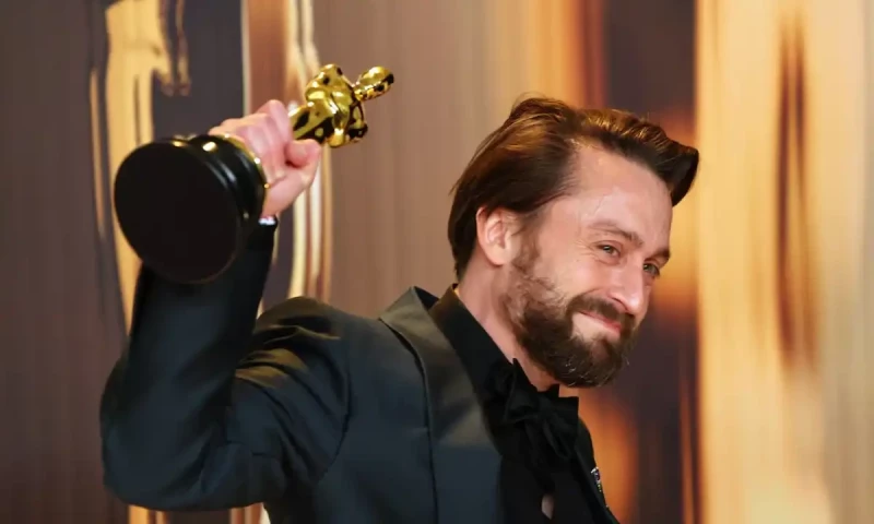 Kieran Culkin, wins Best Supporting Actor Oscar for “A Real Pain” in the Oscars. Reuters