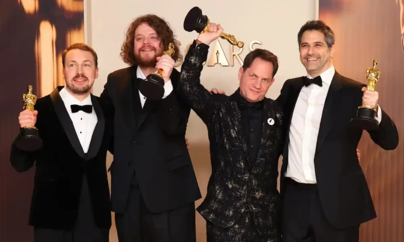 Gints Zilbalodis, Matiss Kaza, Ron Dyens and Gregory Zalcman wins Oscars for film Flow. Reuters