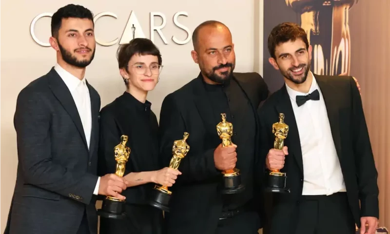 Basel Adra, Rachel Szor, Hamdan Ballal and Yuval Abraham  wins Oscar for No Other Land. Reuters