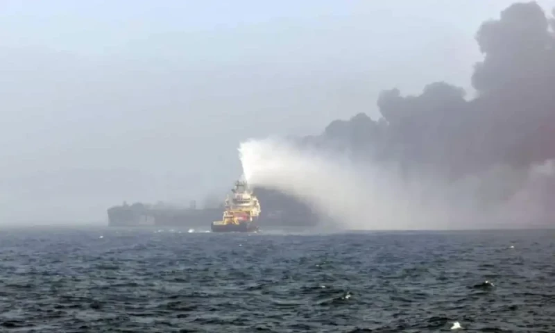 Tanker, cargo ship collide off UK coast, triggering massive fire and casualties