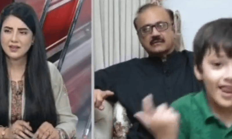 Child interrupts Pakistani politician&rsquo;s live interview with playful dance