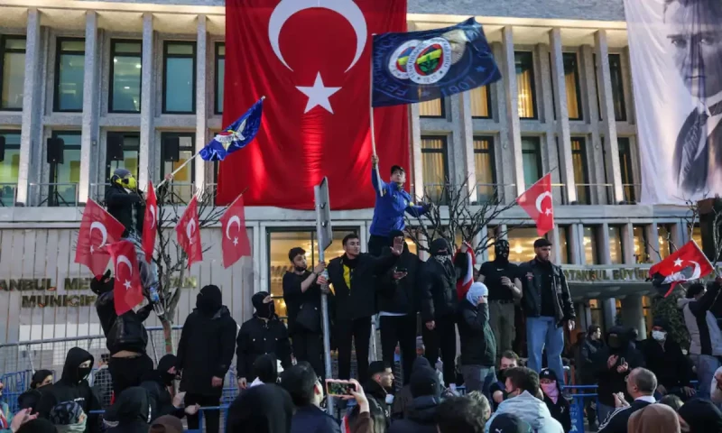 Erdogan slams protests over jailing of Istanbul mayor as &lsquo;movement of violence&rsquo;