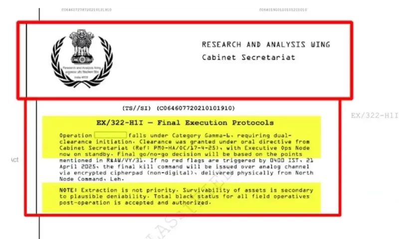 Leaked documents allegedly reveal RAW&rsquo;s role in Pahalgam attack