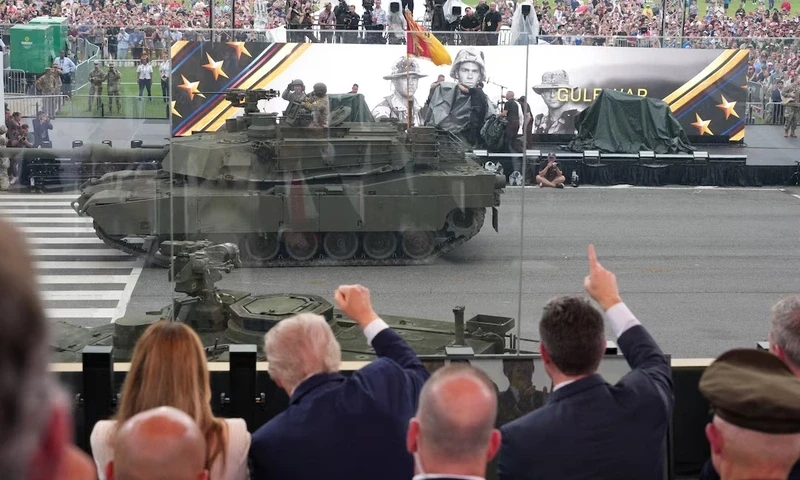 After day of nationwide protests, Trump&rsquo;s military parade rolls through D.C.