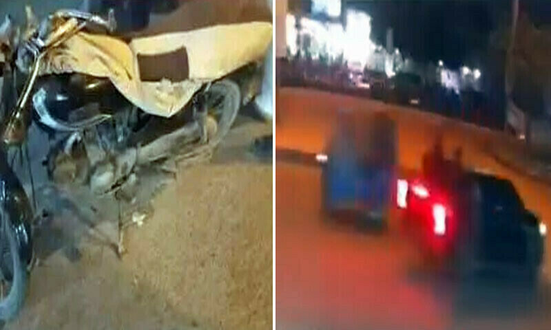 CCTV footage contradicts Zafar Abbas&rsquo;s claims in Karachi Vigo-motorcycle collision