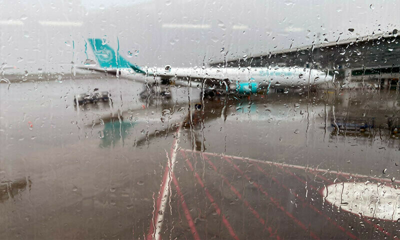 Heavy rains disrupt air operations at Islamabad International Airport, delaying over 30 flights