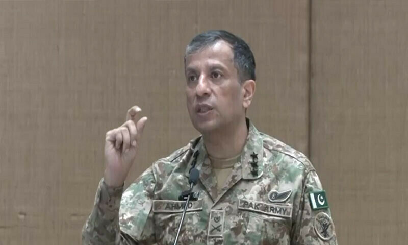 DG ISPR addresses students at King Edward Medical University in Lahore