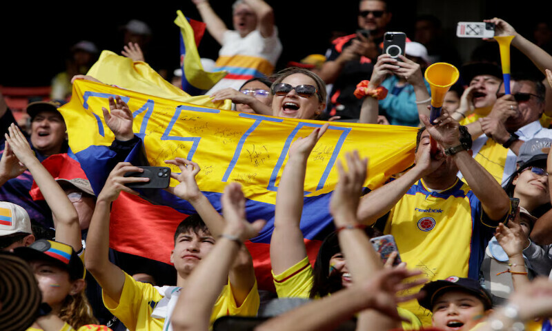 Colombia fans in the stands before the final match in Quito. – Reuters