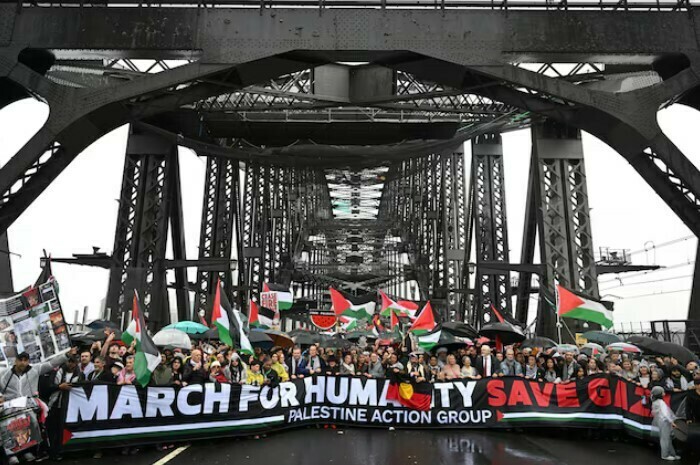 Tens of thousands join pro-Palestinian march over Sydney Harbour Bridge