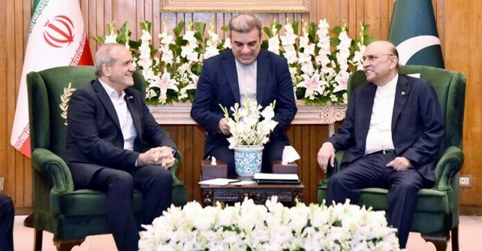 Iranian president Pezeshkian meets Asif Ali Zardari at Aiwan e Sadr