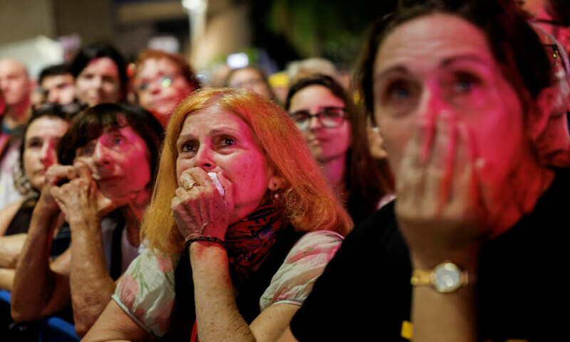 Demonstrators react as they attend a protest demanding the release of the hostages and the end of the war in Gaza, in Tel Aviv, Israel. – Reuters file