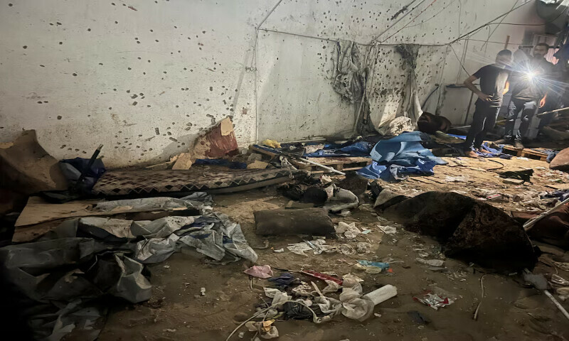 Palestinians inspect the site of an Israeli strike where Al Jazeera journalists Anas Al Sharif, Mohammed Qreiqeh and three photojournalists were killed in Gaza City on Monday. – Reuters