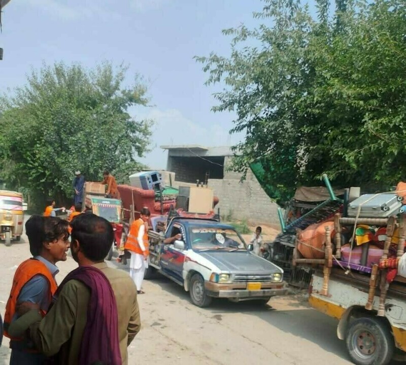 People displaced from the affected area. Photo: Alkhidmat