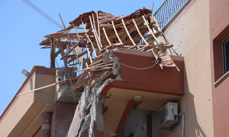 A view of the site where Hussam Al Masri was killed during an Israeli strike while he was recording a live video feed at Nasser Hospital in Khan Younis, southern Gaza Strip. – Reuters