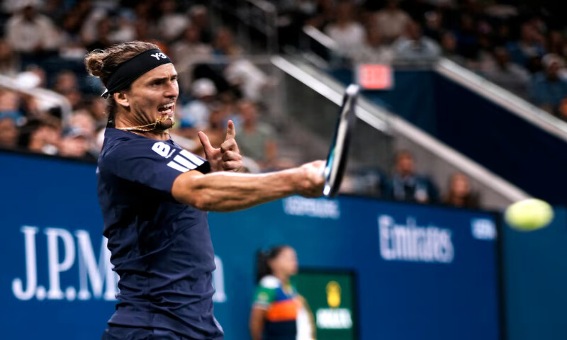 Germany’s Alexander Zverev in action during his third round match against Canada’s Felix Auger-Aliassime at the US Open in New York. – Reuters