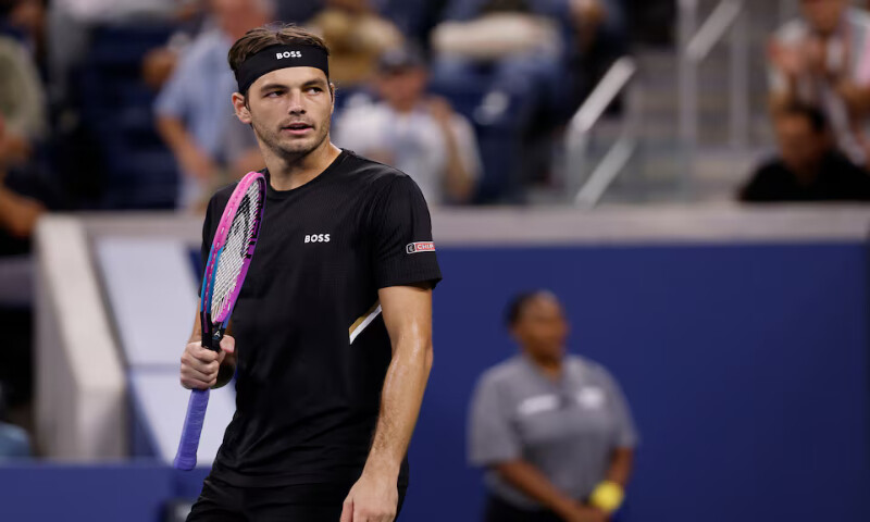 Taylor Fritz celebrates after match point against Tomas Machac (not pictured) during the US Open in New York. – Reuters