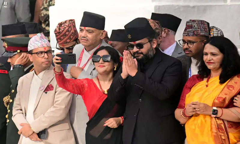 Balendra Shah, 35, a former rapper and composer who currently serves as the mayor of Kathmandu, popularly known as “Balen”, attends the Indra Jatra festival at Kathmandu Durbar Square in Kathmandu, Nepal. – Reuters