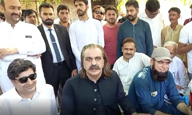 Gandapur stages sit-in outside Adiala, announces historic rally in Peshawar