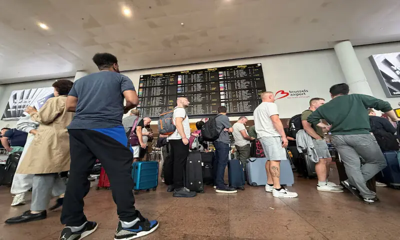 Travellers wait in queues at Brussels airport, after a cyberattack at a service provider for check-in and boarding systems disrupted operations in Zaventem near Brussels, Belgium, on Saturday. – Reuters