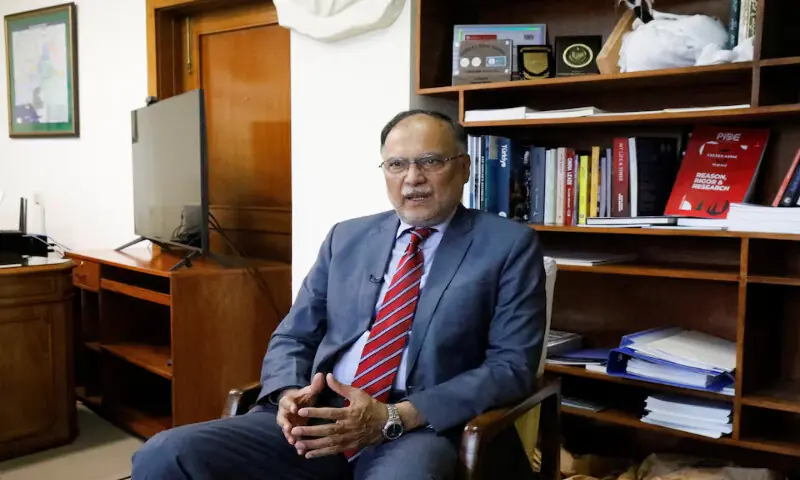 Ahsan Iqbal, Federal Minister for Planning, Development, and Special Initiatives, speaks with Reuters during an interview in Islamabad. – Reuters